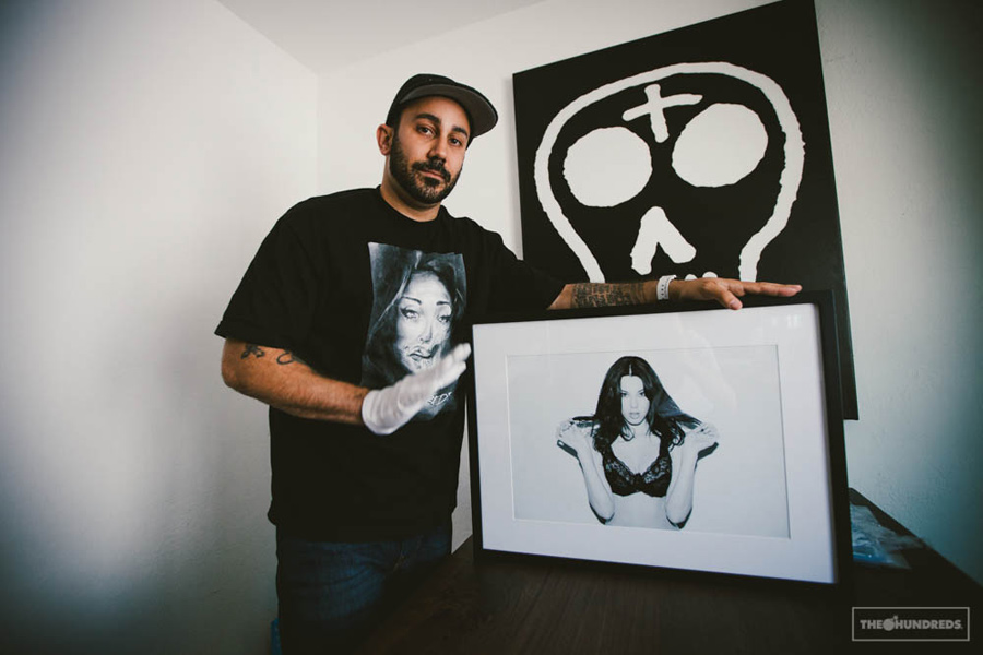 van styles with his work / photo: the hundreds