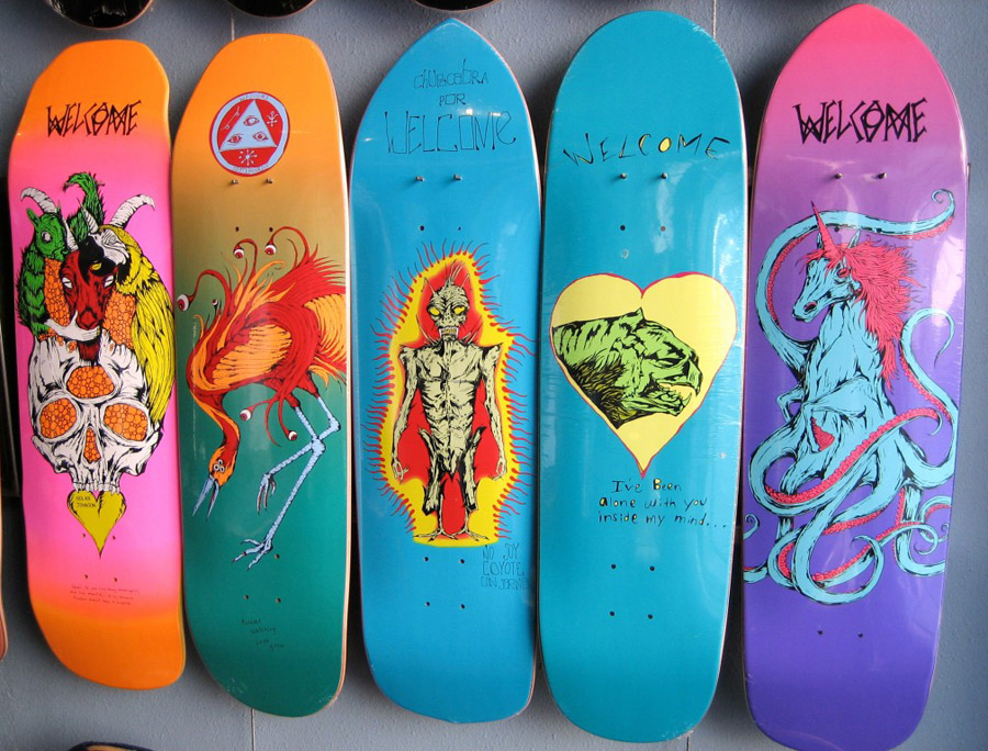 welcome skateboard shapes / photo courtesy of prestige skateboards