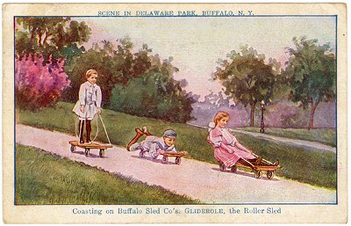 Prehistoric skateboards, 1910