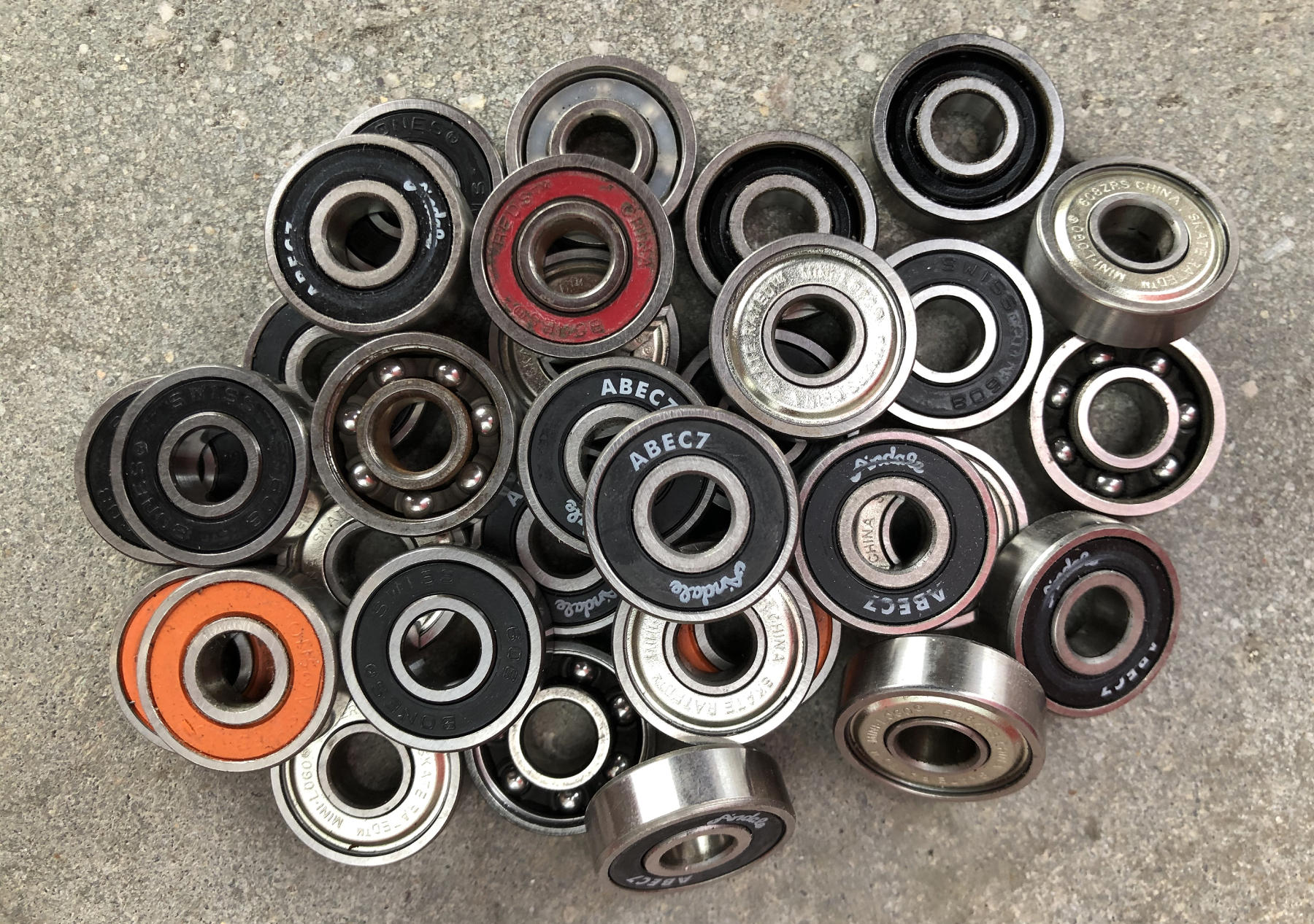 1 Pcs Skateboard Longboard Bearings Precision ABEC 9 with Spacers & Washers 
