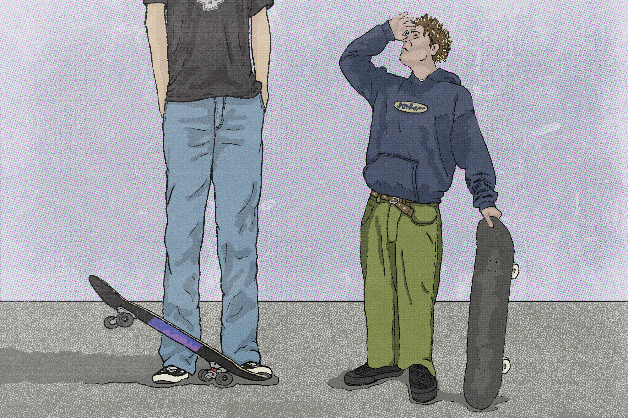 Skateboard shirt & dark green shorts – Little Jumps